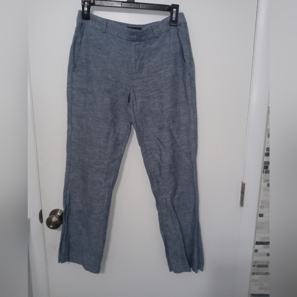 Banana Republic Martin Fit Light Blue Linen Trouser pants size 0 w pockets